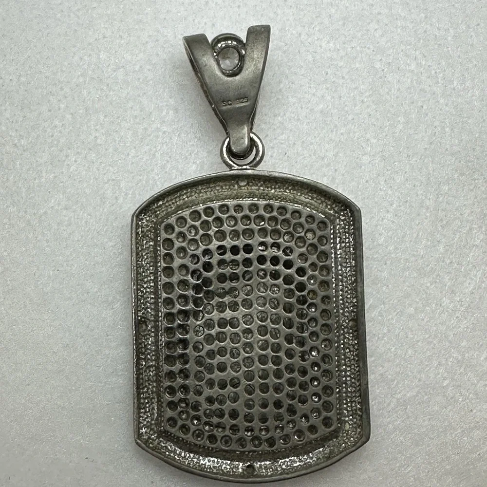 Large 33g SC 925 Sterling Silver Jesus Head Pendant CZ Iced Out Religious